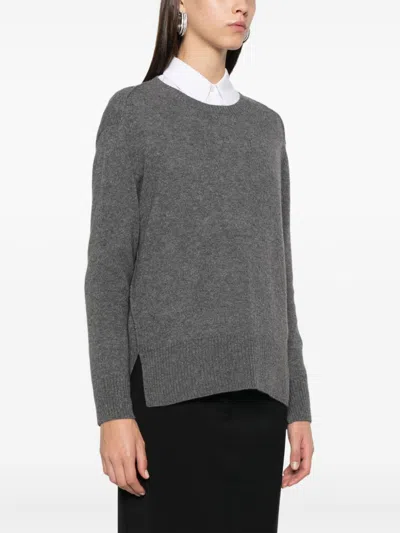 Beyou Cashmere Crewneck Sweater In Gray