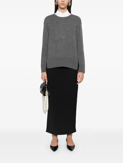 Beyou Cashmere Crewneck Sweater In Gray