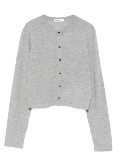 Khaite Button-front Wool-blend Cardigan In Gray