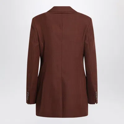 Max Mara Earth Tone Jacket In Wool Grain De Poudre In Orange