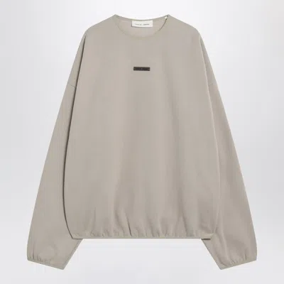 Essentials Logo Patch Crewneck Sweatshirt In Gray