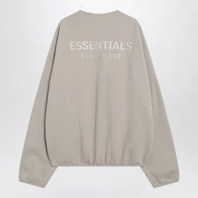 Essentials Logo Patch Crewneck Sweatshirt In Gray