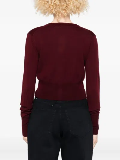 Vivienne Westwood Bea Orb-embellished Button Cardigan In Burgundy