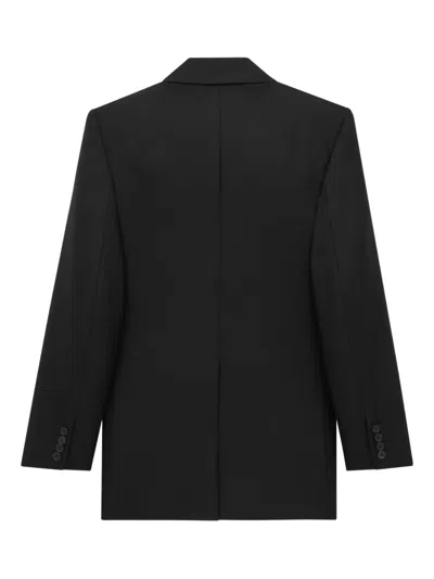 Saint Laurent Show Version Double-breasted Lapel Jacket In Black