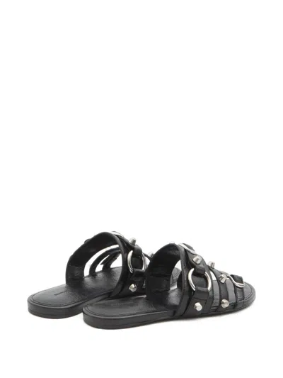 Balenciaga City Flat Sandals In Black