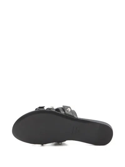 Balenciaga City Flat Sandals In Black