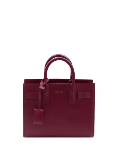 Saint Laurent Sac De Jour Nano Top-handle Bag In Smooth Leather In Red