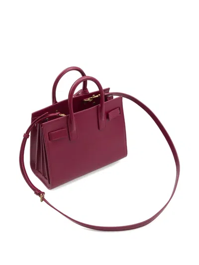 Saint Laurent Sac De Jour Nano Top-handle Bag In Smooth Leather In Red