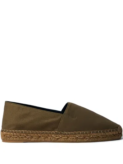 Saint Laurent Espadrille In Gabardine In Green