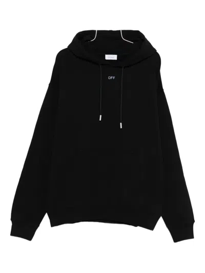 Off-white Hooded Sweatshirt Featuring Graphic Print In Black