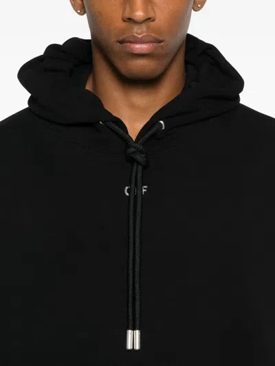 Off-white Hooded Sweatshirt Featuring Graphic Print In Black
