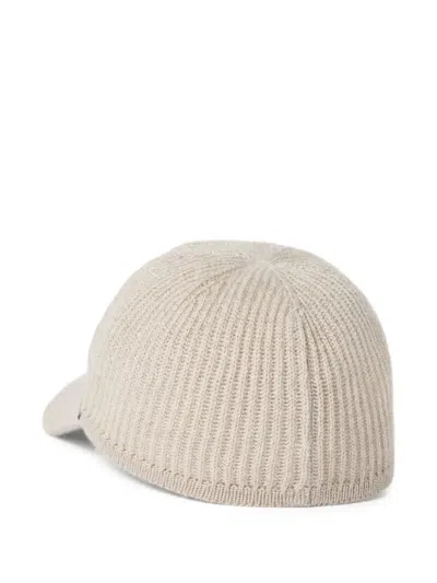 Brunello Cucinelli Cashmere Cap Featuring Contrast Trim In Neutral