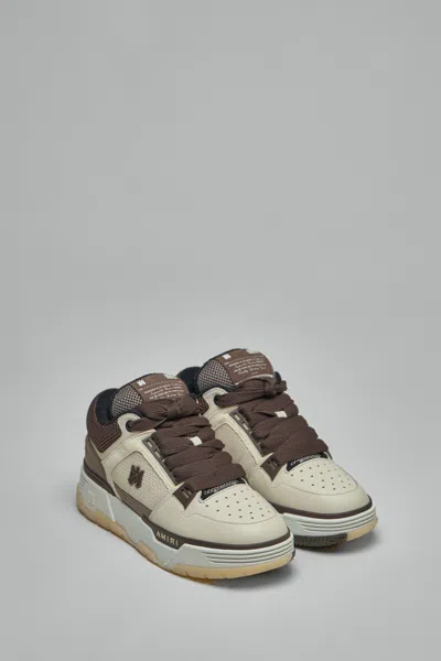 Amiri Brown Low Top Sneakers With Logo Detail On The Side And Mesh Panels In Multi