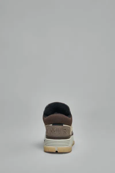 Amiri Brown Low Top Sneakers With Logo Detail On The Side And Mesh Panels In Multi