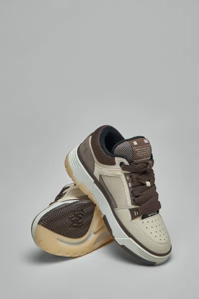 Amiri Brown Low Top Sneakers With Logo Detail On The Side And Mesh Panels In Multi