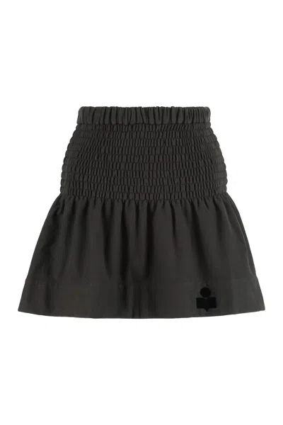 Isabel Marant Étoile Isabel Marant Etoile Charcoal Cotton Pacifica Mini Skirt In Black