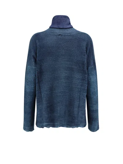 F Cashmere Bruco 89 Cashmere Turtleneck Sweater In Blue
