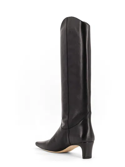 Staud Western Wally 50 Leather Knee-high Boots In Black