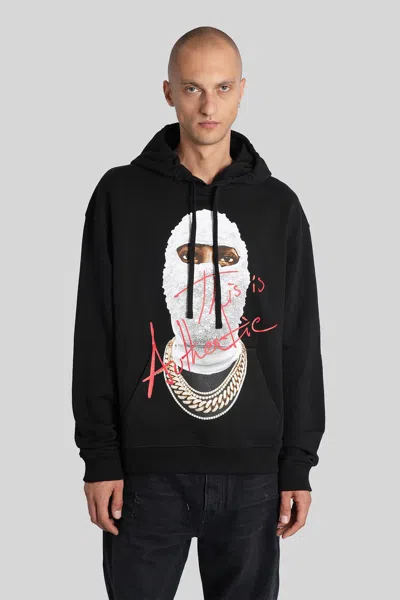 Ih Nom Uh Nit Hooded Sweater With Front Pocket And Print In Black