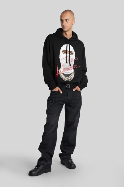 Ih Nom Uh Nit Hooded Sweater With Front Pocket And Print In Black