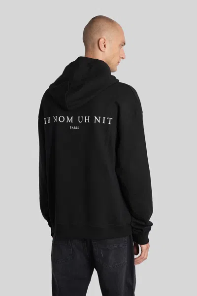 Ih Nom Uh Nit Hooded Sweater With Front Pocket And Print In Black