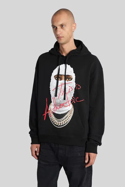 Ih Nom Uh Nit Hooded Sweater With Front Pocket And Print In Black