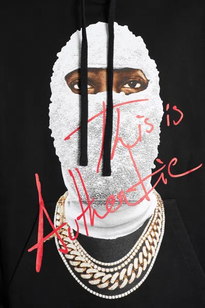 Ih Nom Uh Nit Hooded Sweater With Front Pocket And Print In Black