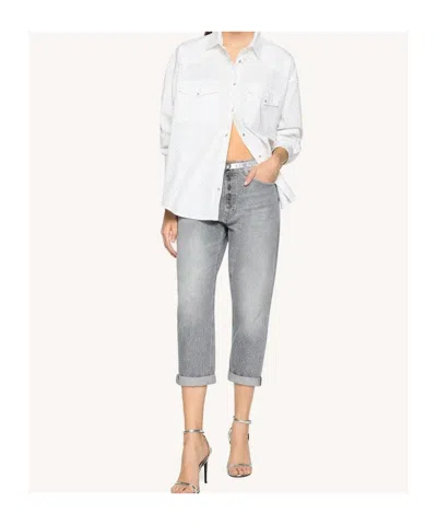 Dondup Loose Fit Ankle-length Jeans In Gray