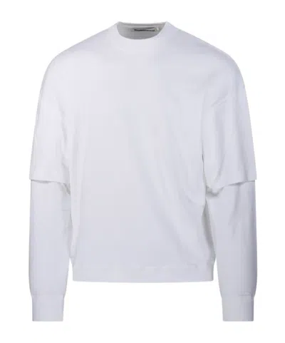 Darkpark Solid Color Long Sleeved Theo T-shirt In White