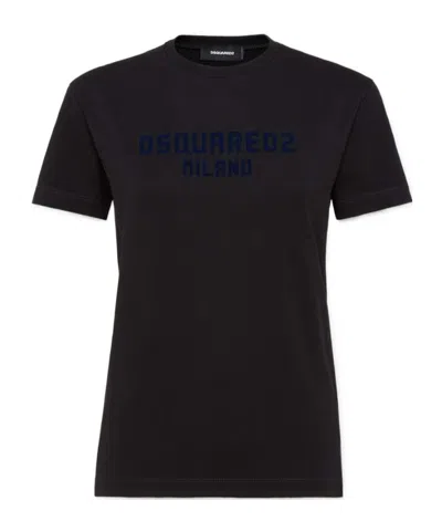 Dsquared2 Perfectly Fitted Short Sleeve Top In Black