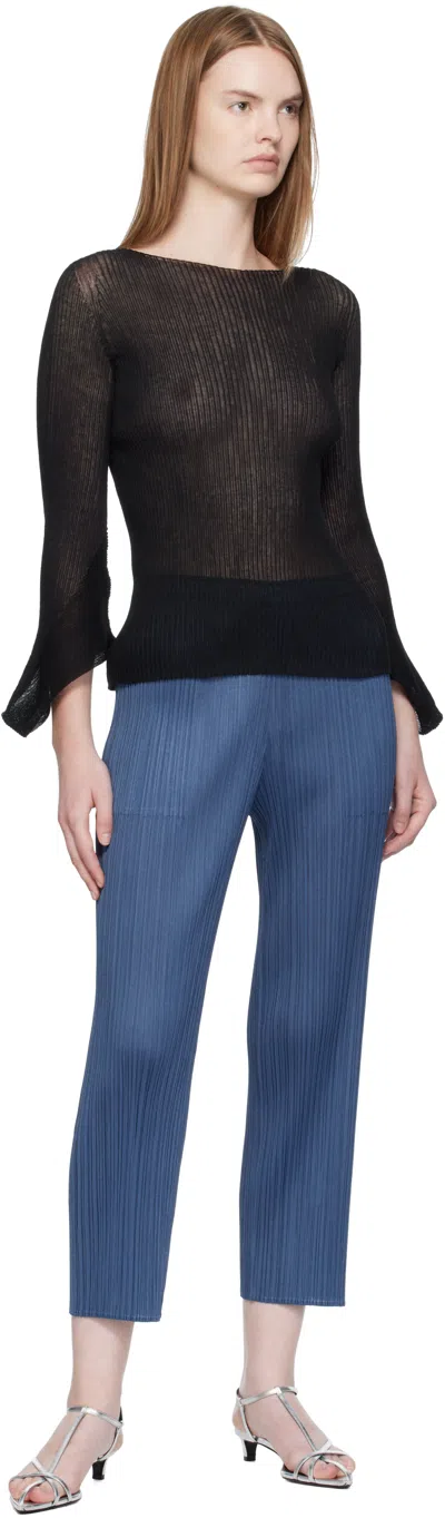 Issey Miyake Black Spikelet Knit Sweater In Black