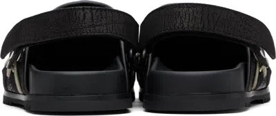 Rick Owens Megalace Mule Granola Black Leather Sandals