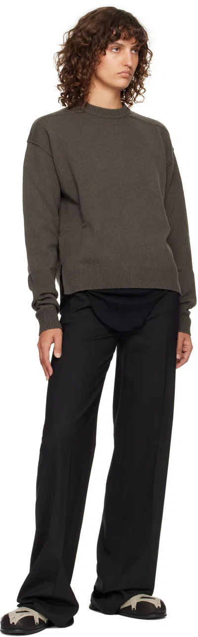 Rick Owens Megalace Mule Granola Black Leather Sandals