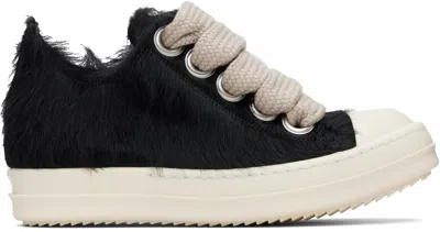 Rick Owens Black Concordians Jumbolace Low Sneaks Sneakers In Multi