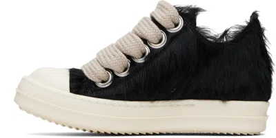 Rick Owens Black Concordians Jumbolace Low Sneaks Sneakers In Multi
