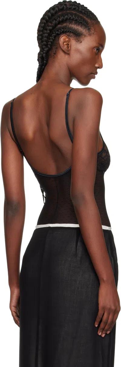 Yasmine Eslami Black Tina Bodysuit In Black