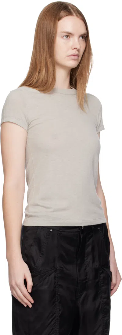 Rick Owens Off-white Concordians Cropped Level T-shirt In Gray