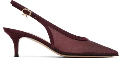 Gianvito Rossi 55 Suede-trimmed Mesh Slingback Pumps In Multi