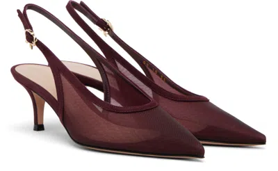 Gianvito Rossi 55 Suede-trimmed Mesh Slingback Pumps In Multi