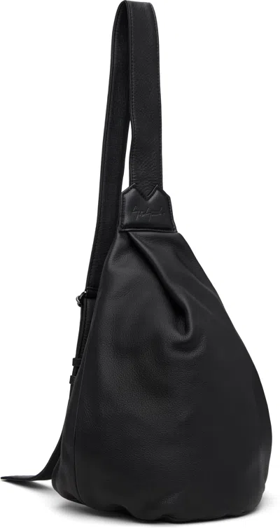 Yohji Yamamoto Black Tuck Sling Small Bag In Black