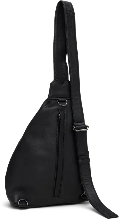 Yohji Yamamoto Black Tuck Sling Small Bag In Black