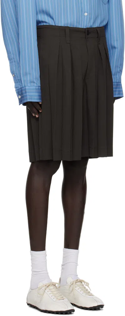 Issey Miyake Brown Edge Ensemble Shorts In Black