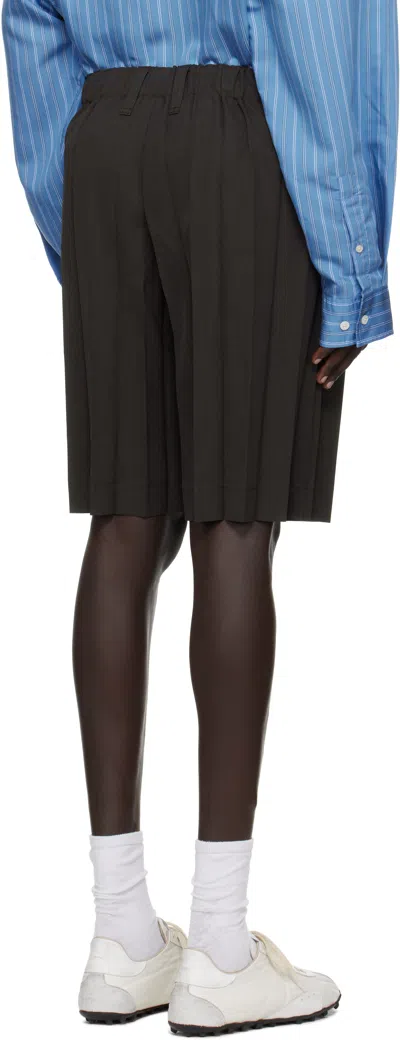 Issey Miyake Brown Edge Ensemble Shorts In Black