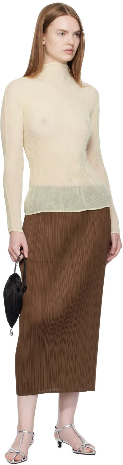 Issey Miyake Off-white Chiffon Twist 3 Top In Neutral