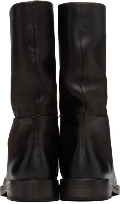 Marsèll Minimalist Long Boots With Smooth Leather Finish In Brown