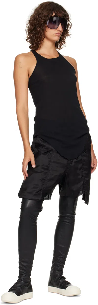 Rick Owens Black Knee-high Sneakers With Platform In Leather Woman In Multi