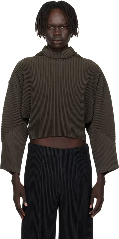 Issey Miyake Brown Monthly Color June Turtleneck In Green