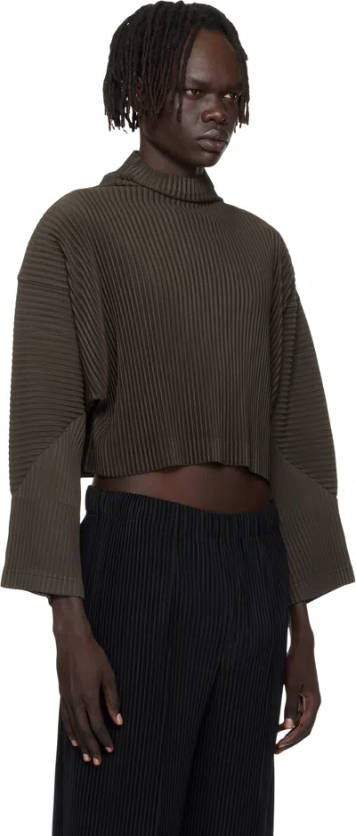 Issey Miyake Brown Monthly Color June Turtleneck In Green