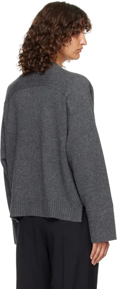 Loulou De Saison Kaia Lds Anthracite Grey Cashmere Cardigan In Gray