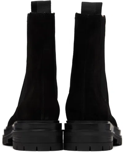 Gianvito Rossi Chunky Sole Ankle Boots With Elastic Panels In Black